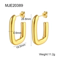 Orecchini a cerchio a U in oro 18K lucido con dimensioni 26,8 mm x 18,5 mm - Oro 18K / Oro