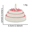 Birthday cake embroidery patch with detailed size measurements on a white background - Birthday Cake / 19#