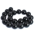 Strand of polished black agate round beads for DIY jewelry making and bracelets - 20mm (Approx 20pcs)