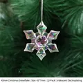Iridescent 43mm acrylic snowflake ornaments for Christmas tree, 12 pieces pack - 43mm Electroplated Colorful Snowflake