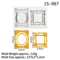 Vintage baroque frame silicone mold for resin crafts with oval and square designs - 2# (15-967) / Gray