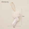 Addobbo stivale natalizio in ecopelle bianca e peluche, dimensioni 11cm di altezza e 8cm - A Stivale Bianco