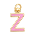 Golden letter Z pendant with pink enamel filling for personalized necklaces - Pink - Letter Z