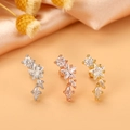 Three zircon star cartilage earrings in silver, rose gold, and gold finishes - Style 7