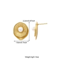 Detailed dimensions of gold flower pearl earrings with height 2.2cm and weight 4g - Irregular Texture Flower (E01345G)