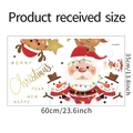 Gedetailleerde 60x35cm afmetingen van kerststickers met de Kerstman, een rendier en sneeuwpop - 35*60cm