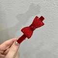 Barrette à cheveux élégante en velours rouge avec nœud scintillant pour femmes - 3# Nœud Rouge (1pc)