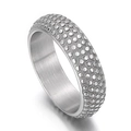Anello teschio in acciaio inossidabile con trama a pneumatico e finitura a pois - US 8 / Stile Texture a Pois (KR101500-KFC)