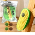 Avocado-shaped catnip wall toy for cats with four replacement balls and packaging instructions - Incl. 2 Catnip Balls + 2 Gall Fruit Balls / Yellow 2PCS