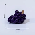 Miniature deep purple resin grape figurine for micro landscapes, size 3.2cm x 2.1cm - Purple Grapes