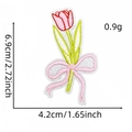 Size specifications for tulip flower embroidery patch showing 6.9cm height and 4.2cm width - Style 12 (Tulip Flower)