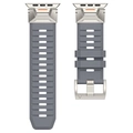 Cinturino sportivo in silicone grigio per Apple Watch con fori e fibbia metallo - 42/44/45/49mm / Grigio