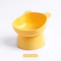Bol pour chat surélevé jaune citron incliné pour la protection des cervicales - Style Tête d'Ours Inclinée / Jaune Citron