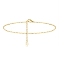 Polished S925 sterling silver anchor chain necklace with lobster clasp in golden finish - Gold (1.3mm Width 21.5+5cm Length)
