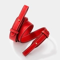 Verstellbarer roter Schultergurt aus Leder mit Litschimuster und goldenen Metallschnallen - Rot Goldene Schnalle