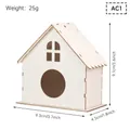 DIY unfinished wooden birdhouse desktop ornament with hollow windows for home decoration - AC1 Style (A) / 9.3x4.5x9.1cm