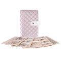 Detail van roze gewatteerde sieraden organizer met transparante ritszakjes voor reis - Standaardtype / Roze