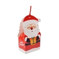 Scatola regalo di Natale rossa e bianca con manico in nastro e scritta Merry Christmas - Babbo Natale