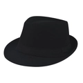 Sombrero fedora clásico de lana negra con cinta de grosgrain para un estilo retro británico - Niños 54 / Negro a Cuadros