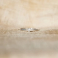Elegant S925 sterling silver ring featuring a clear heart-shaped zircon on a soft fabric - US 6 / White Gold