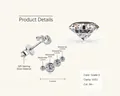 Eleganti orecchini a lobo in argento 925 moissanite con design a pisello a 4 pietre - 0.16ct+0.16ct / Bianco