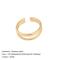 Anillo ajustable de doble capa de acero inoxidable dorado para mujer, tallas US 5, 6 y 7 - 49MM (US 5) / Dorado