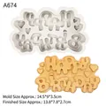Silicone mold for Happy Birthday candle making with heart design, size 14.5x9x3.5cm - Gray