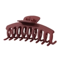 Detail showing matte dark red large hair claw clip with strong metal spring mechanism - 11cm / Matte Wine Red / Bulk Packaging