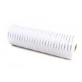 Macro detail of white and silver deco mesh ribbon for DIY Christmas tree decoration - 26cm X 10 Yards / White with Silver Glitter