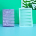 Rectangle soap dish silicone mold with striped texture and purple resin finished product - Square Soap Dish 01
