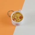Miniature millet and red bean porridge bowl keychain with silver metal ring - Barrel Diameter 4cm / Red Bean Millet Porridge