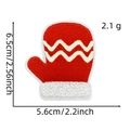 Detail view of red Christmas glove embroidery patch with dimensions and texture - Christmas Patch 4# (Red Gloves)
