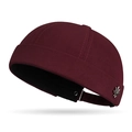 Gorro docker burdeos con insignia metálica de hoja de arce y correa trasera ajustable - Ajustable / Burdeos