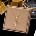 Gold - Streamlined Pave Cross (0249)