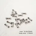 Perline a clessidra in metallo lucido argento 5,5x12mm per collane fai-da-te - Nodo di bambù