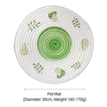 Round cotton braided pot mat with avocado print, heat resistant dining pad, 30cm diameter - Avocado Trivet 30cm