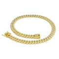13,8 mm goldene Panzerkette mit vollem Diamantbesatz und sicherem Drachenverschluss - 45cm (18inch) / Gold