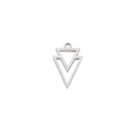 Polished stainless steel double nested triangle geometric pendant for DIY necklaces - Rose Gold