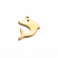 Polished golden dolphin charm pendant in stainless steel for DIY jewelry making - Gold Dolphin