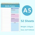 A5 weekly planner notebook with 52 thick sheets and 'Hello Today' cover design - A5 - Blue