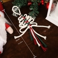 Handmade 26cm cotton woven Christmas tree hanging ornament in festive red green white - Mini Red Green White (SJ4038A)