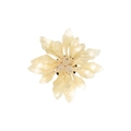 Elegant cream white acrylic flower brooch with sparkling rhinestone center detail - Cream White Water Ripple
