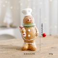 Resin Christmas gingerbread man chef ornament with white hat and green scarf decor - Large Gingerbread Man - Cane