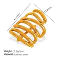 Titanium steel gold-plated hair clip variant with size 42.4mm by 32.8mm details - FZ08 Gold