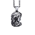 Ciondolo Medusa in acciaio inossidabile con finitura argento antico da uomo - Solo Ciondolo (C0717)
