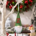 Christmas gnome pendant with green knitted hat featuring embroidered red letter Z - Letter Z Style
