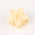Matte creamy yellow flower hair claw clip with durable five-petal resin design - 17 Matte Cream Yellow