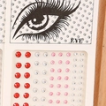 Face jewel stickers with red silver and pink rhinestones for eye makeup and skin decoration - 81 Pieces - Pink