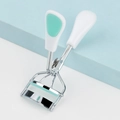 Piegaciglia mini in acciaio inox con impugnatura verde menta per un effetto di curvatura - Bianco Verde