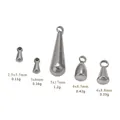 Set of 5 polished stainless steel teardrop and cone pendants for DIY jewelry making - 3x6mm / Steel